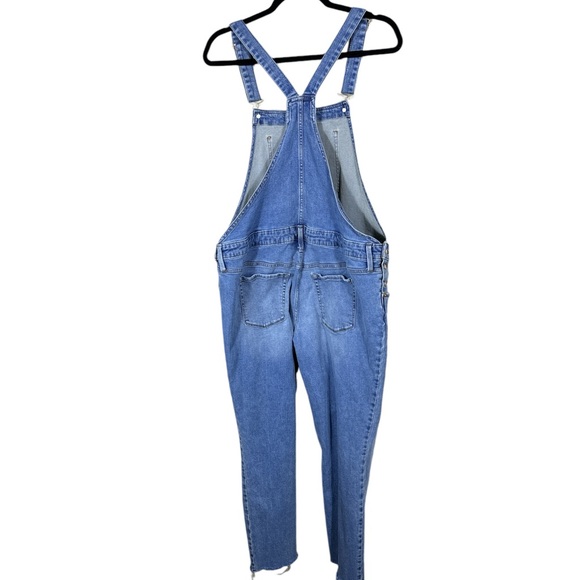 Isabel Maternity Denim Overalls Women's Size 10 Stretch Raw Hem Light Wash Denim - Picture 8 of 10